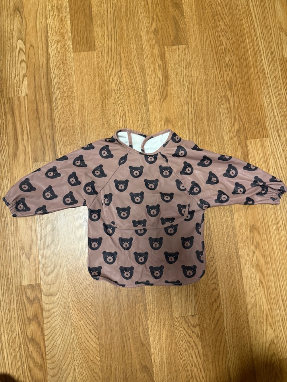 Long Sleeve Kids Bib Smock with Bear Print (set- comes with both)
